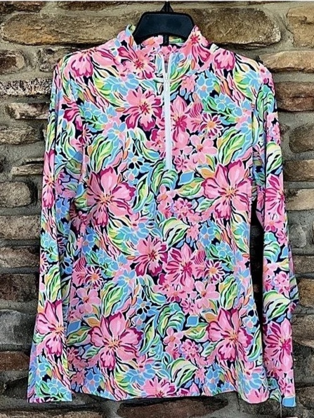 Gottex Women's Long Sleeve 1/4 Zip Floral Pullover Golf Top, NWOT, size S
